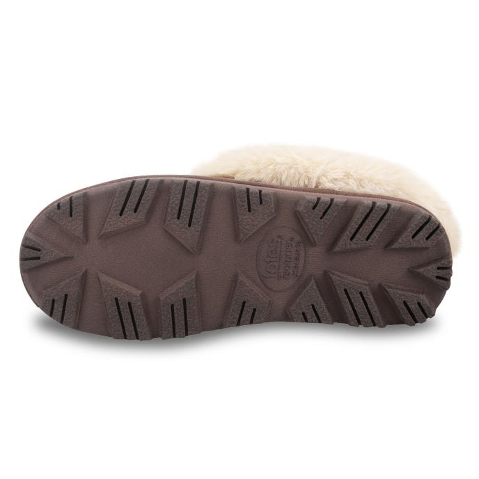 Isotoner® Ladies Suede Bootie With Fur Cuff Brown Extra Image 5